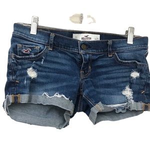 Hollister shorts low rise super booty Junior shorts distressed Dark  size 1 W25